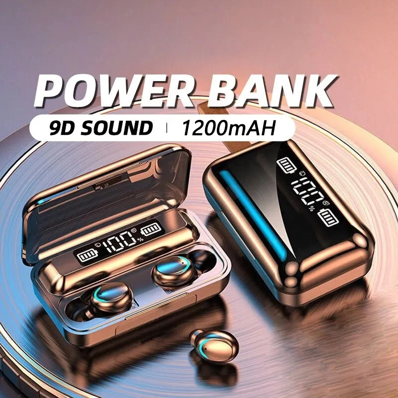 F9 Wireless Headphone TWS Blue - Wireless Earbuds Tws ulasan dan harga