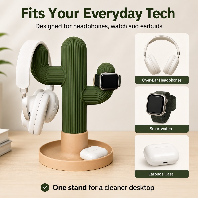 Minimalist Cactus Headset Stan - Headphone Stand Desk ulasan dan harga